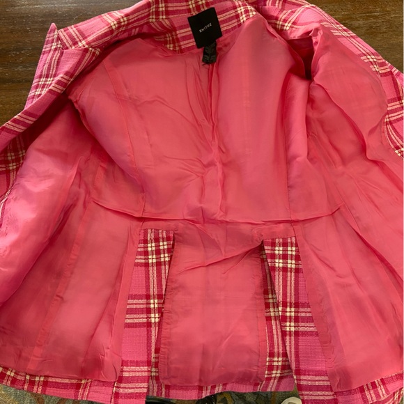 Smythe Duchess Tonal Pink Plaid Blazer Jacket XSmall XS 0 Suit - Picture 4 of 12